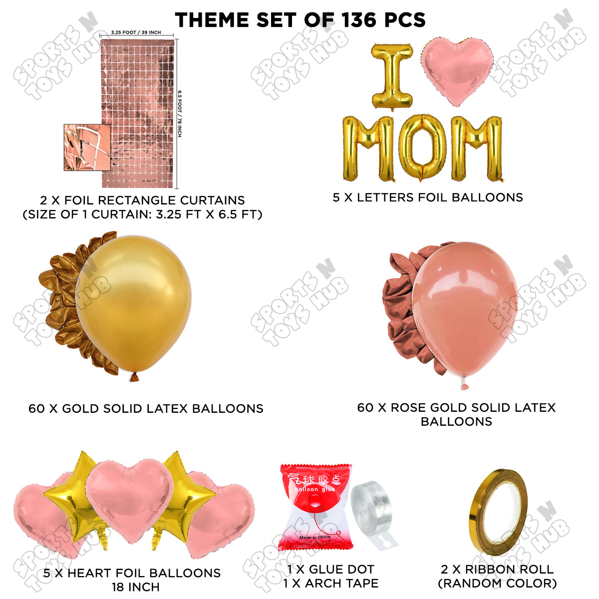 I ♡ Mom Foil Letter Arch Theme Collection