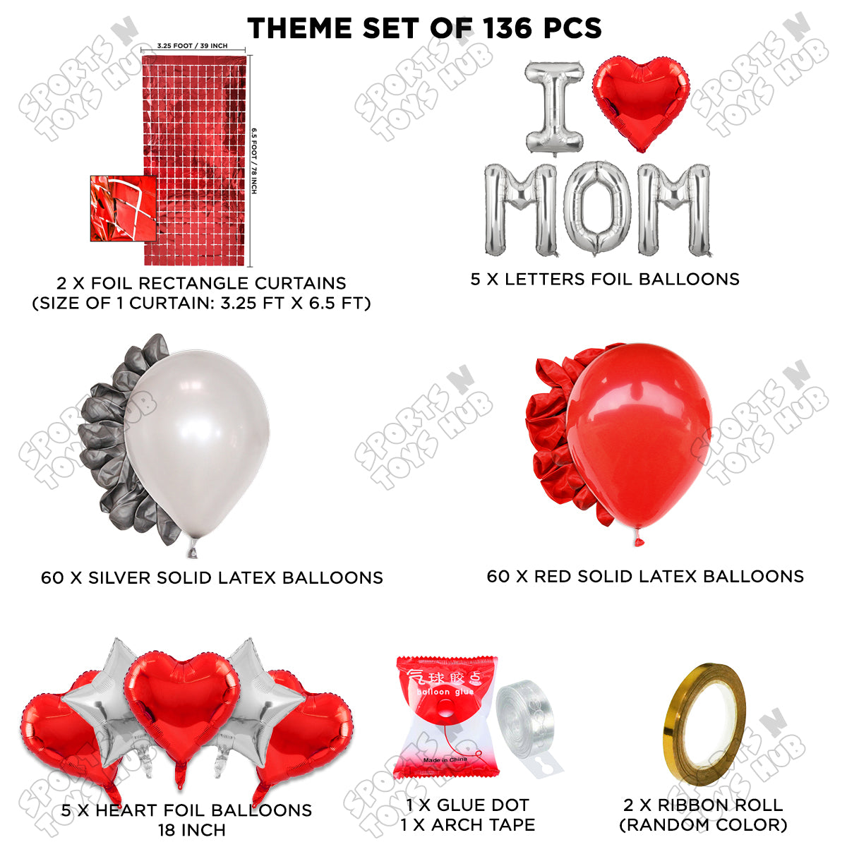 I ♡ Mom Foil Letter Arch Theme Collection