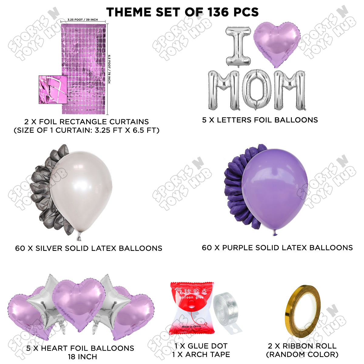 I ♡ Mom Foil Letter Arch Theme Collection