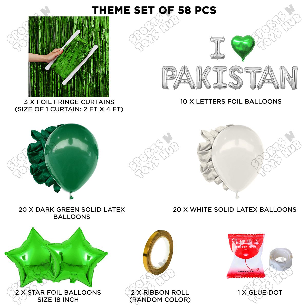 I ♡ Pakistan Foil Letters Theme Collection