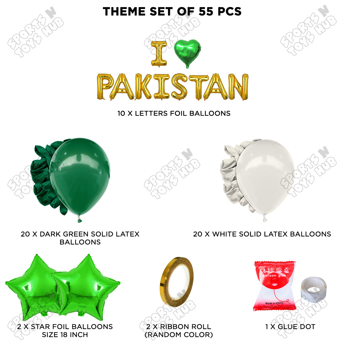 I ♡ Pakistan Foil Letters Theme Collection
