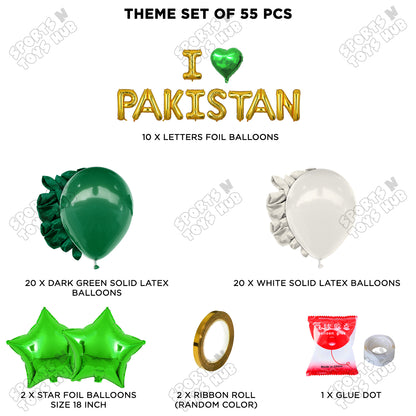 I ♡ Pakistan Foil Letters Theme Collection