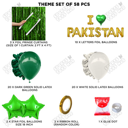 I ♡ Pakistan Foil Letters Theme Collection