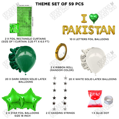 I ♡ Pakistan Foil Letters Theme Collection