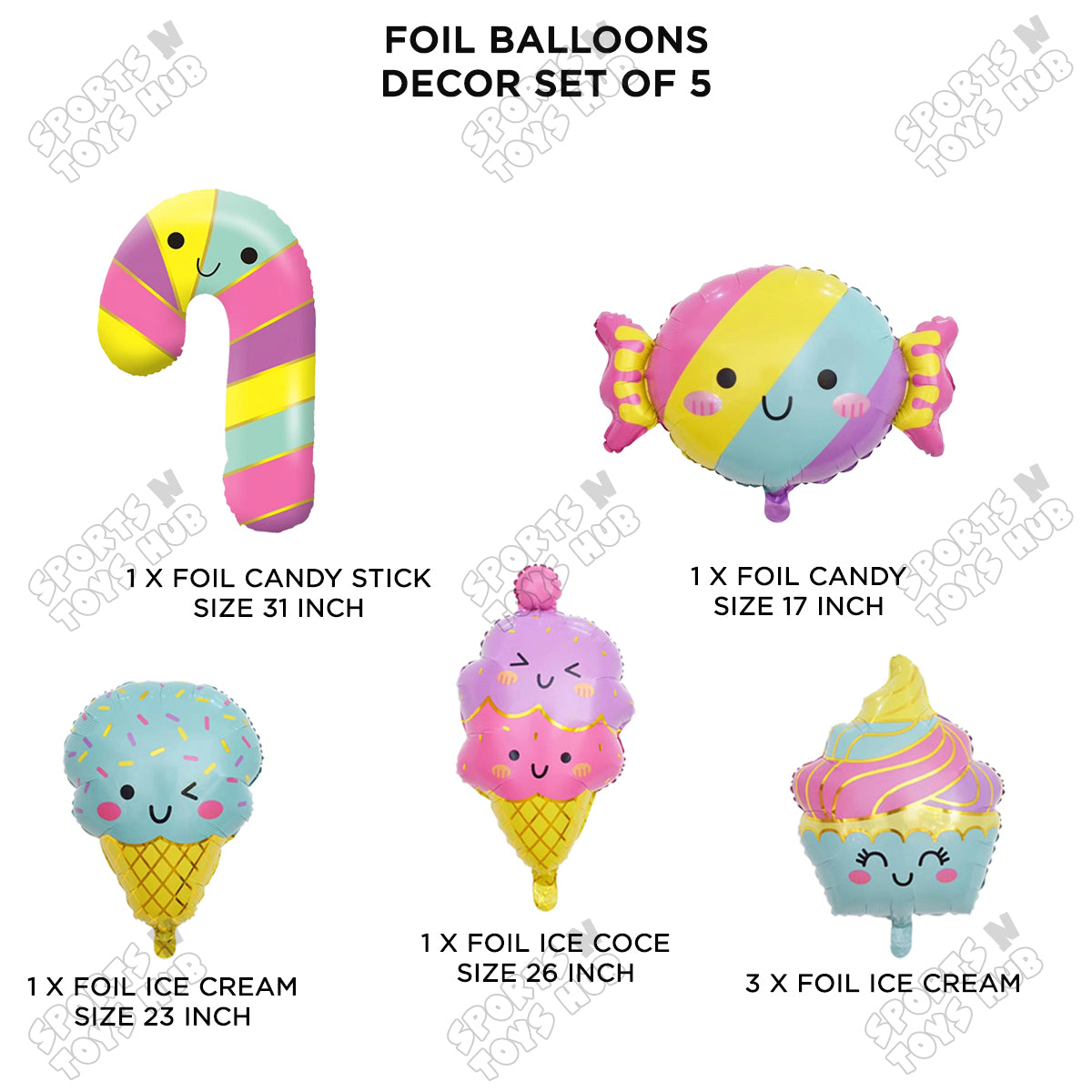 Ice Cream Foil Balloon Set Collection
