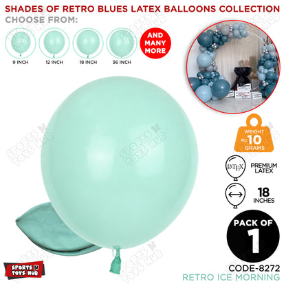 Ice Morning Blue Latex Balloons Available In 12, 18 & 36 Inch Sizes