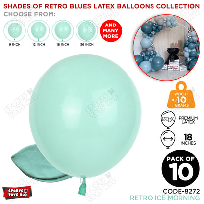 Ice Morning Blue Latex Balloons Available In 12, 18 & 36 Inch Sizes