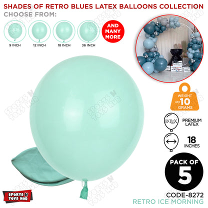 Ice Morning Blue Latex Balloons Available In 12, 18 & 36 Inch Sizes