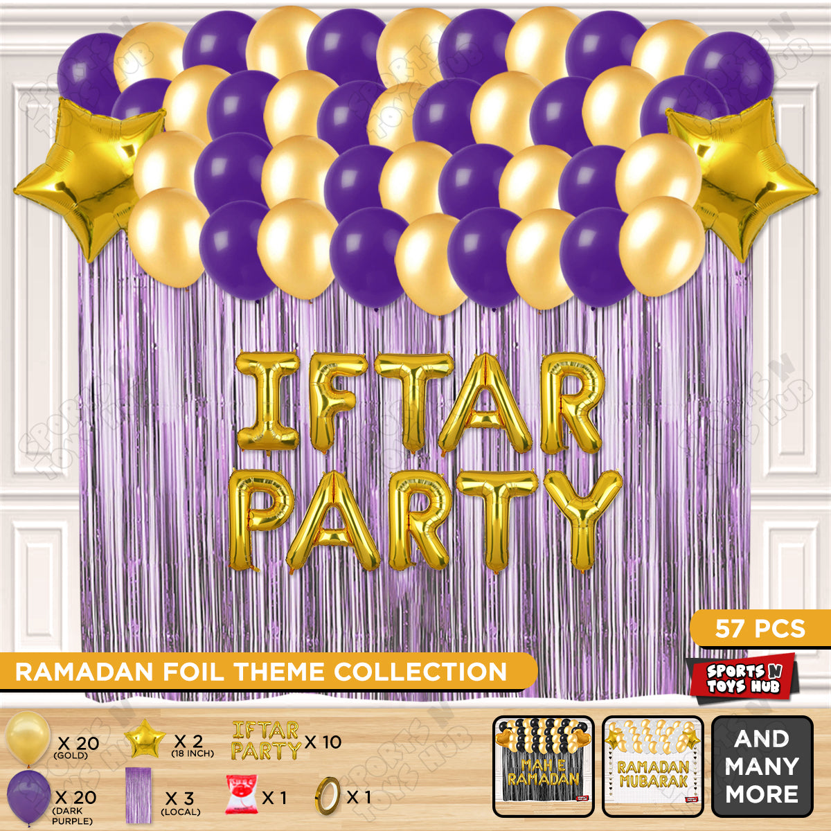 Iftar Party Foil Balloon Curtain Theme Collection