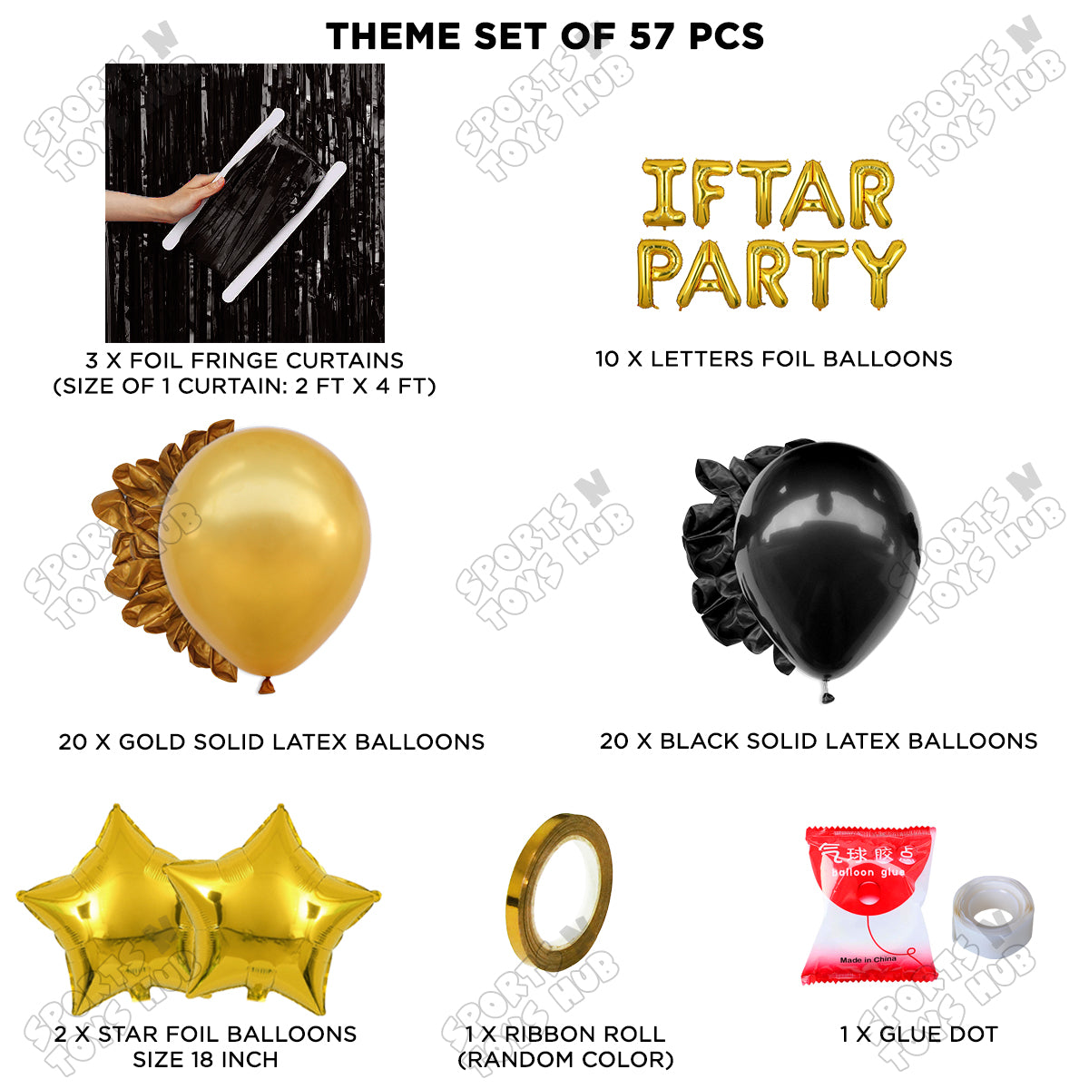 Iftar Party Foil Balloon Curtain Theme Collection