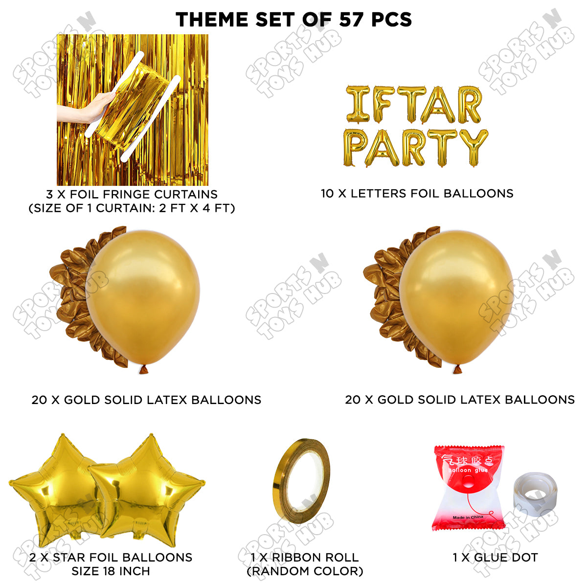 Iftar Party Foil Balloon Curtain Theme Collection