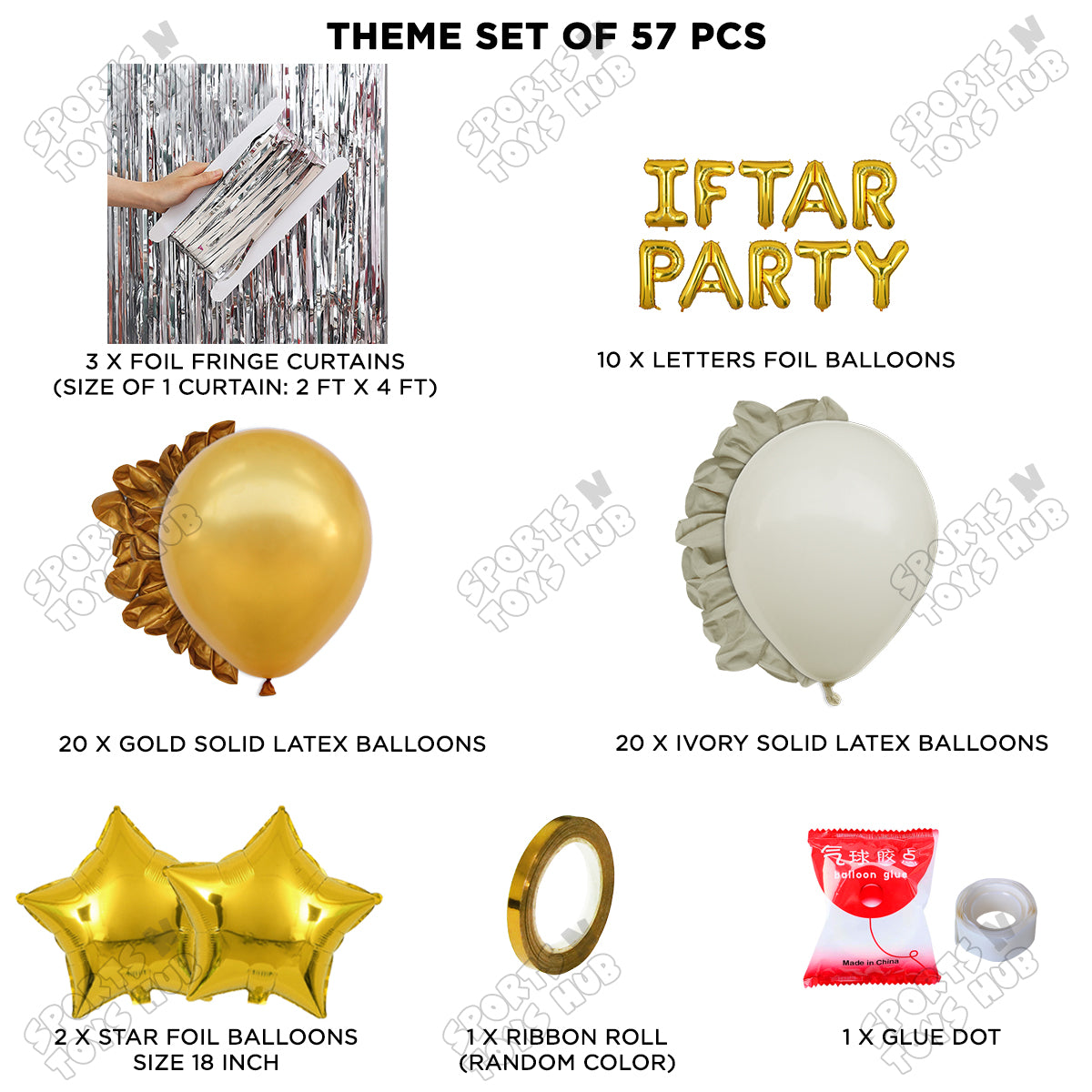 Iftar Party Foil Balloon Curtain Theme Collection