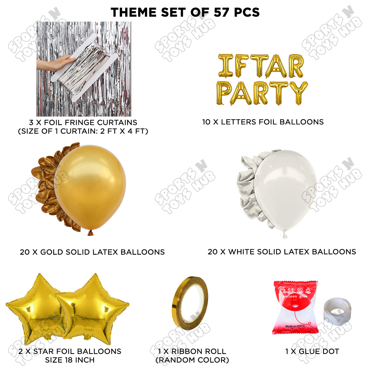 Iftar Party Foil Balloon Curtain Theme Collection