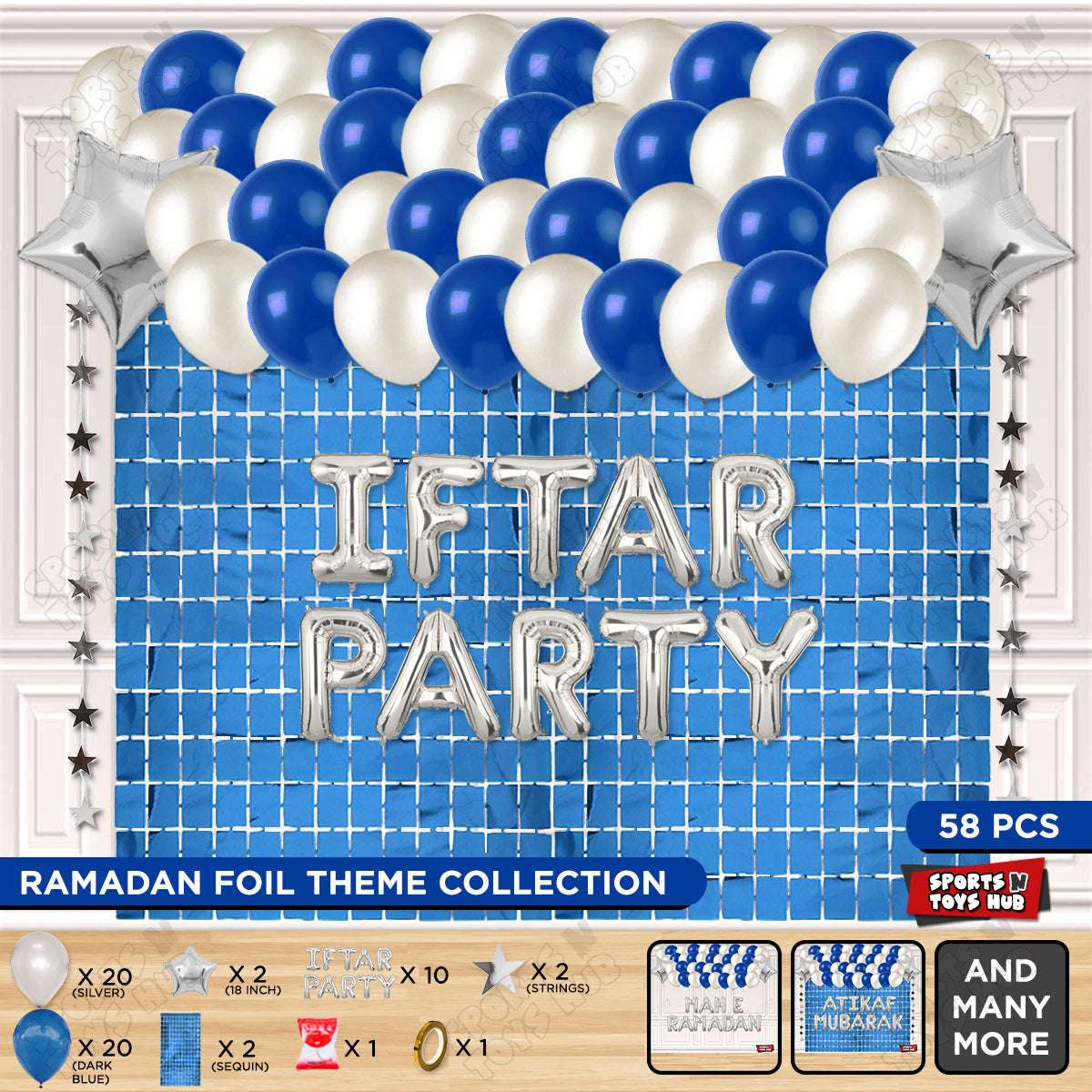 Iftar Party Foil Balloon Rectangle Curtain Theme Collection