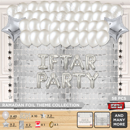 Iftar Party Foil Balloon Rectangle Curtain Theme Collection