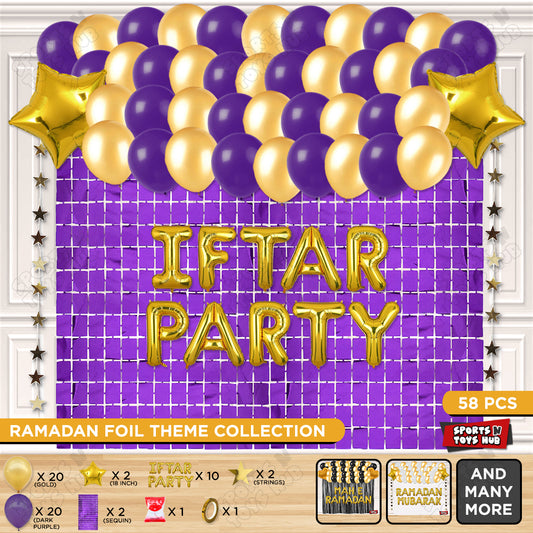 Iftar Party Foil Balloon Rectangle Curtain Theme Collection