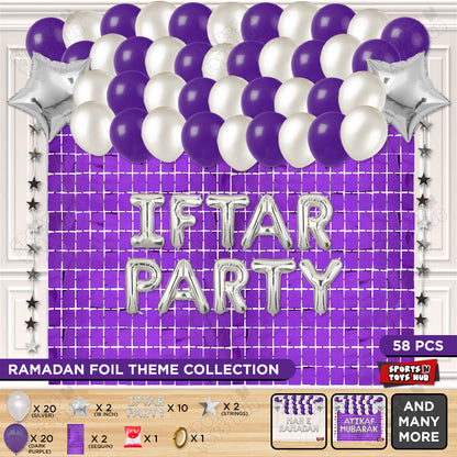 Iftar Party Foil Balloon Rectangle Curtain Theme Collection