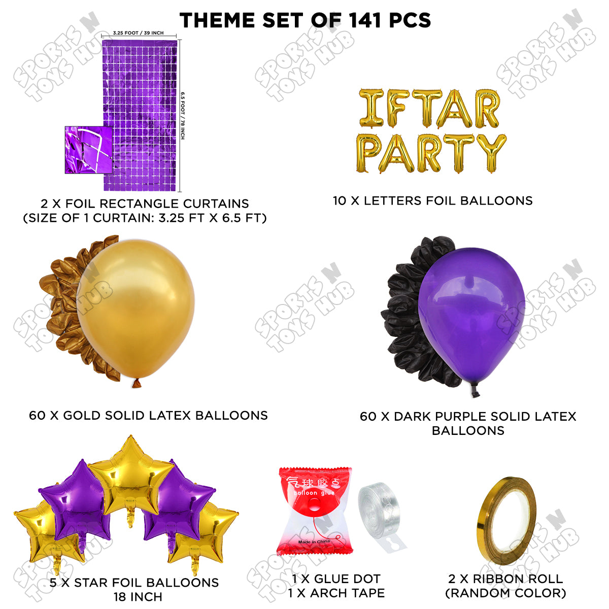 Iftar Party Foil Balloon Arch Theme Collection