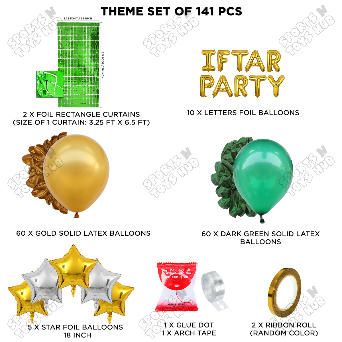 Iftar Party Foil Balloon Arch Theme Collection