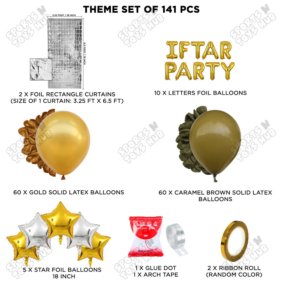 Iftar Party Foil Balloon Arch Theme Collection
