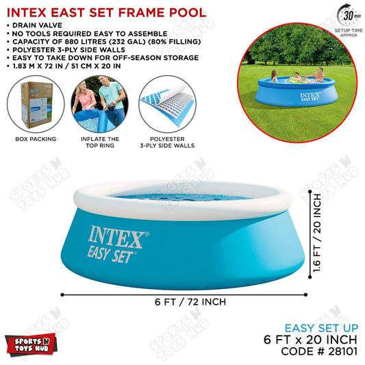 INTEX 6 Foot x 20 Inch Easy Set Swimming Pool - 28101