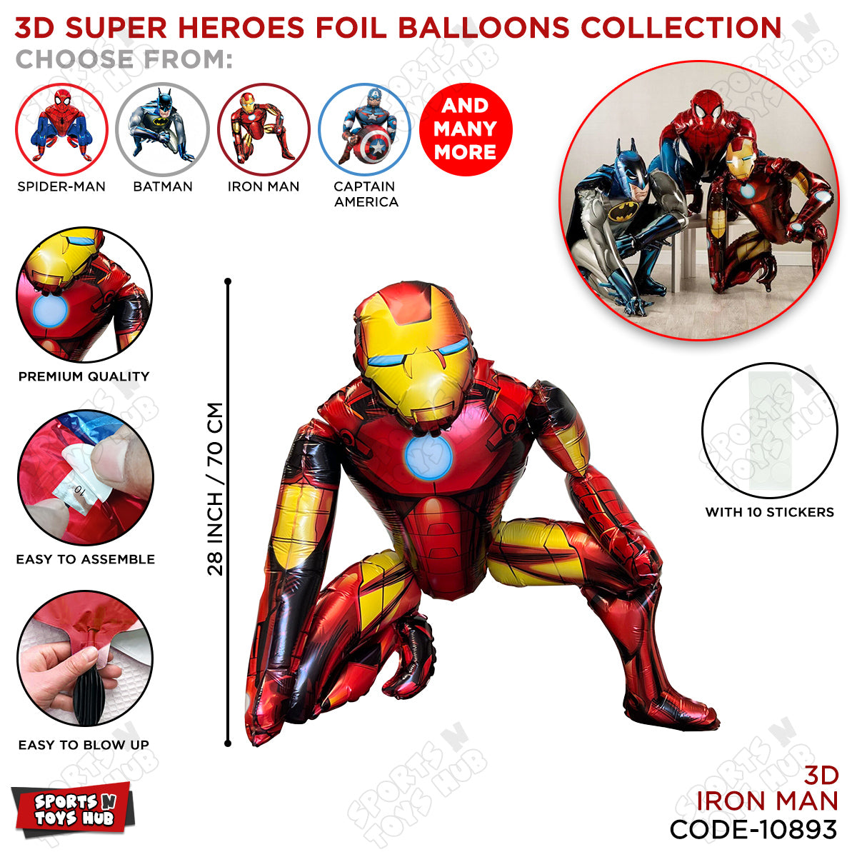 3D Iron-M@n Foil Balloon