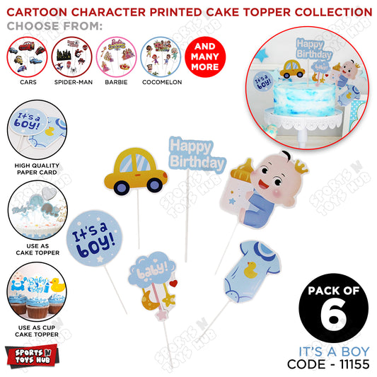 Its a Boy Cake Topper - 6 Pcs
