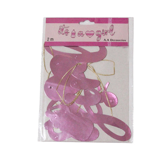 Its A Girl Cursive Cutout Card Banner