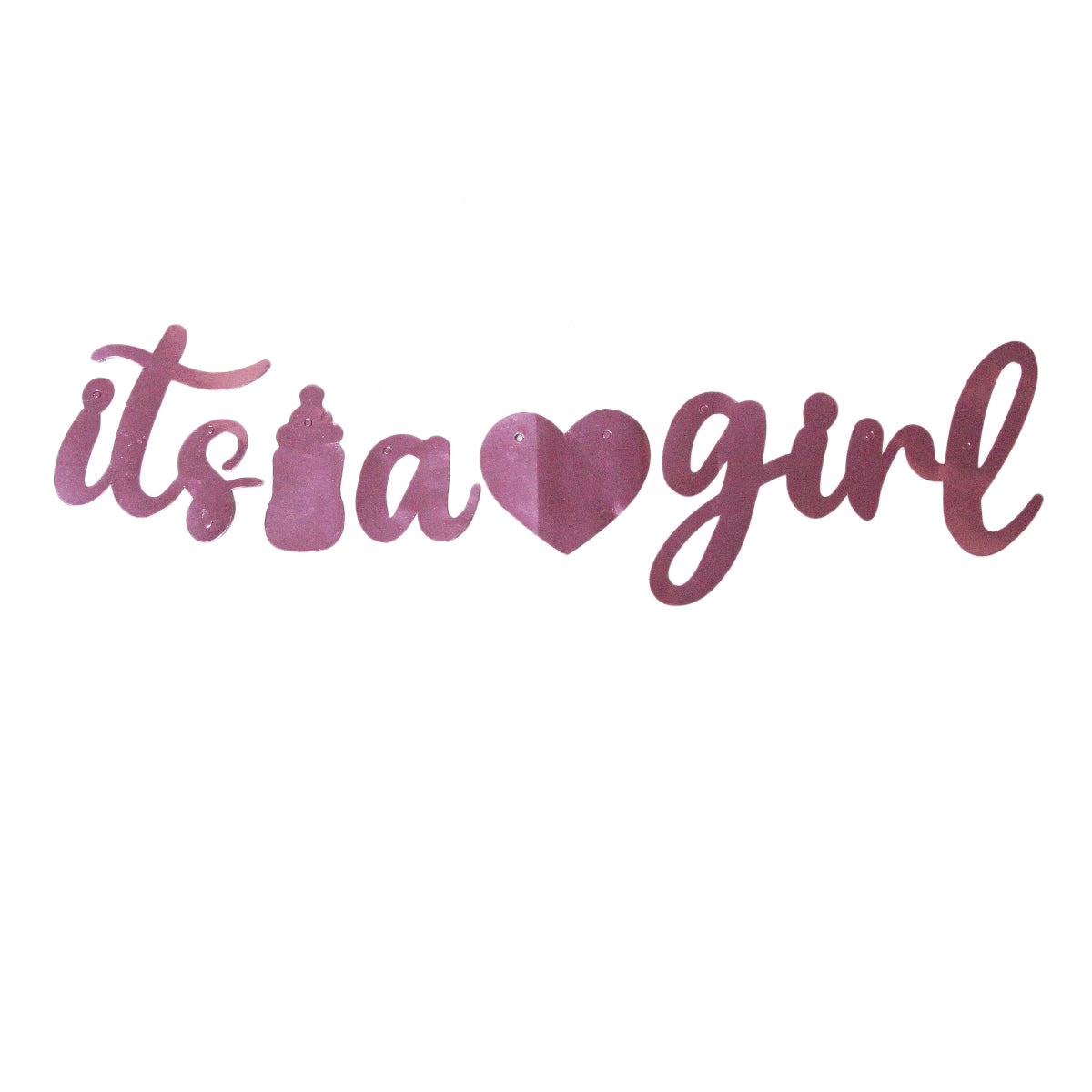 Its A Girl Cursive Cutout Card Banner
