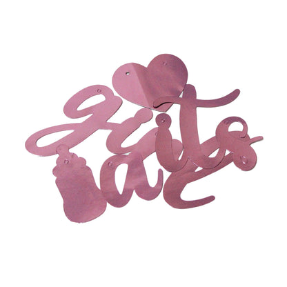 Its A Girl Cursive Cutout Card Banner