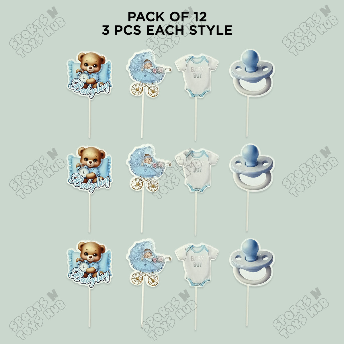 Its a Boy Cup Cake Topper - 12 Pcs