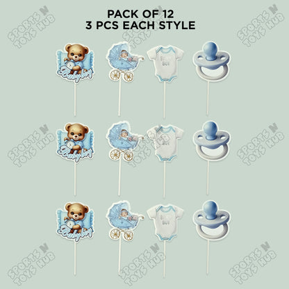 Its a Boy Cup Cake Topper - 12 Pcs