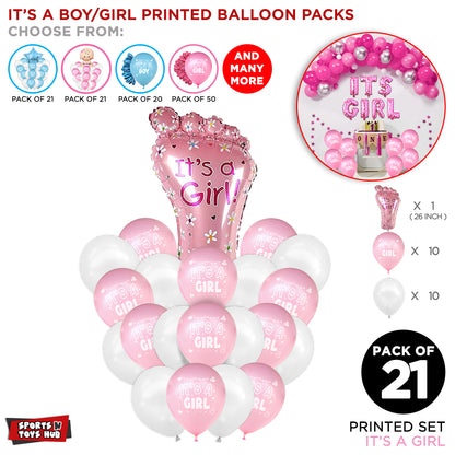 Its a Baby Feet Printed Balloons Bouquet - 21 Pcs
