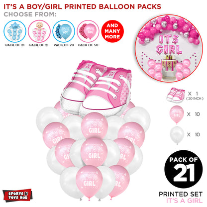 Its a Baby Shoes Printed Balloons Bouquet - 21 Pcs