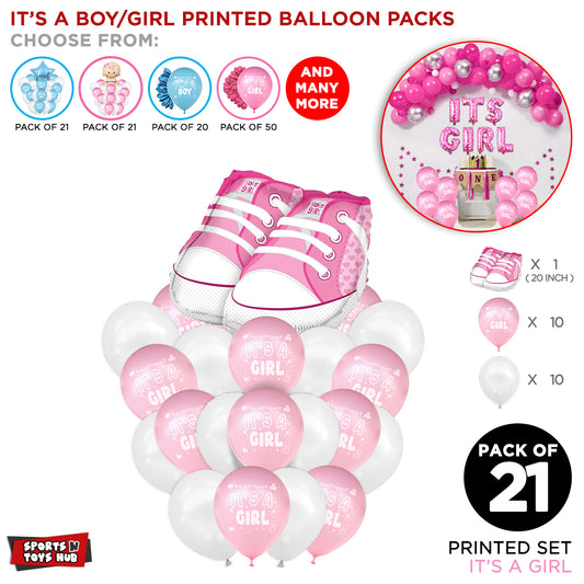 Its a Baby Shoes Printed Balloons Bouquet - 21 Pcs