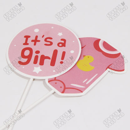 Its a Girl Cake Topper - 6 Pcs