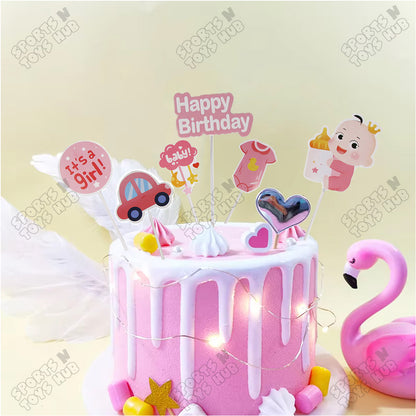Its a Girl Cake Topper - 6 Pcs
