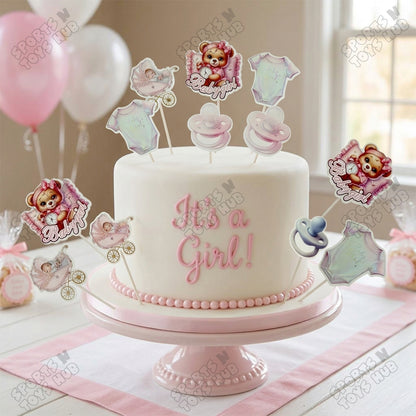 Its a Girl Cup Cake Topper - 12 Pcs