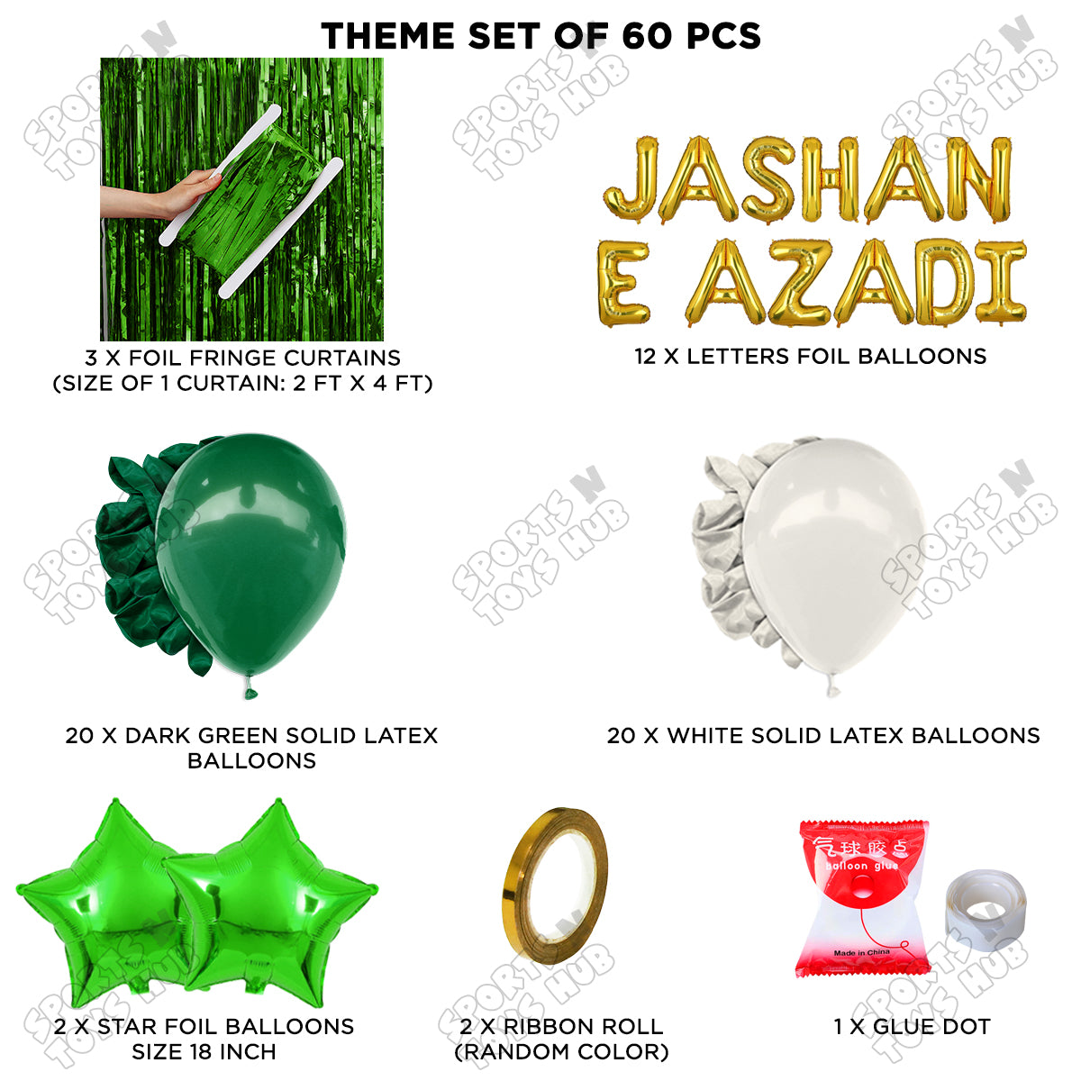 Jashan e Azadi Foil Letters Theme Collection