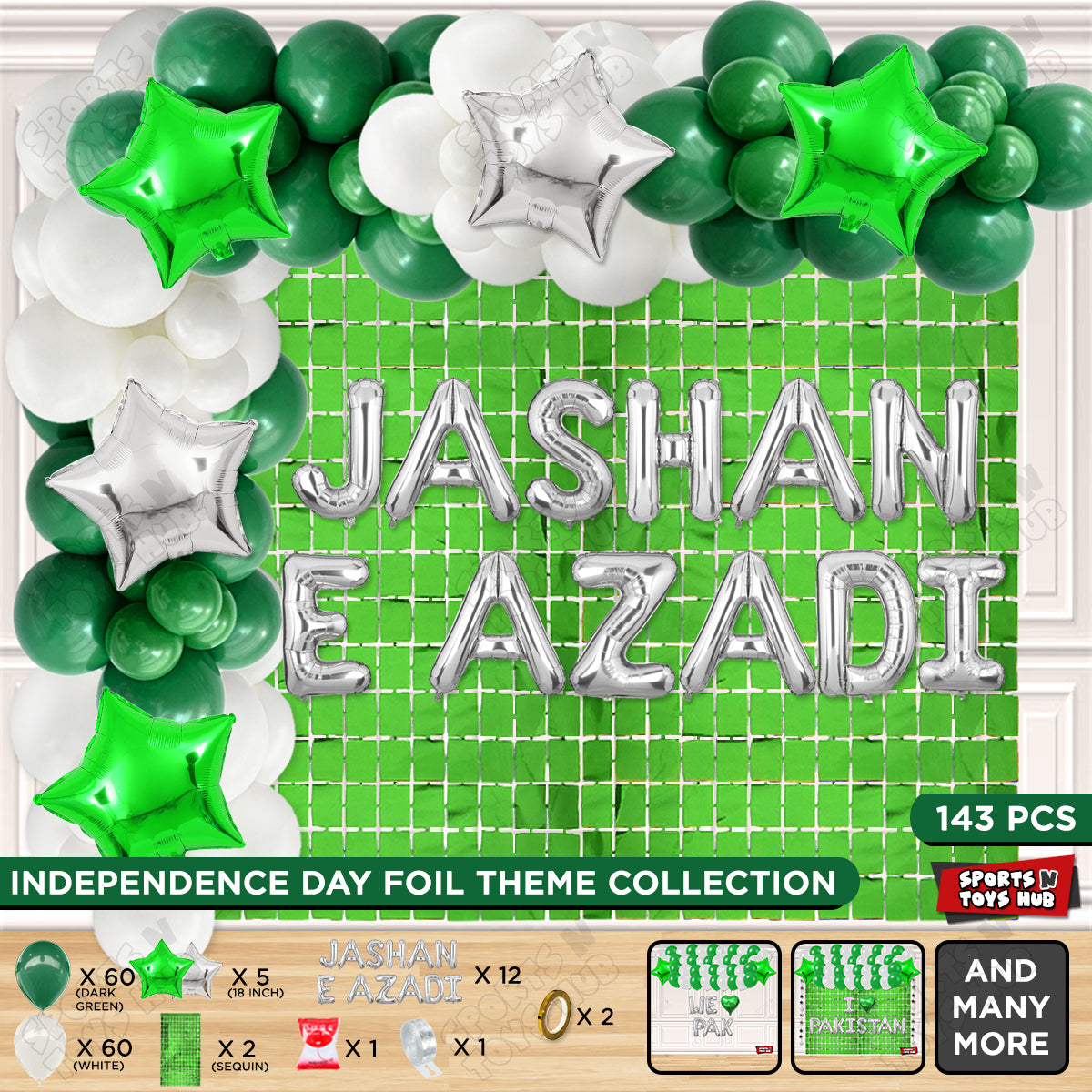 Jashan e Azadi Foil Letters Theme Collection