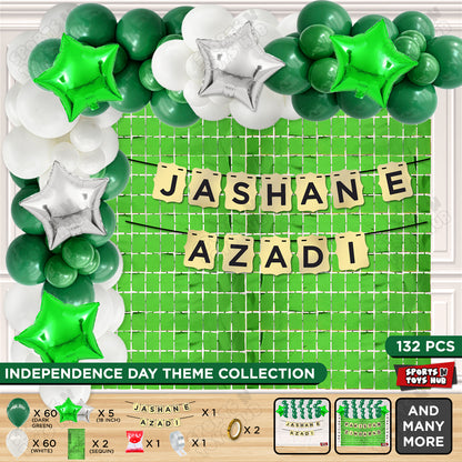 14 August Independence Day Shinny Card Banner Arch Theme - Pack Of 132
