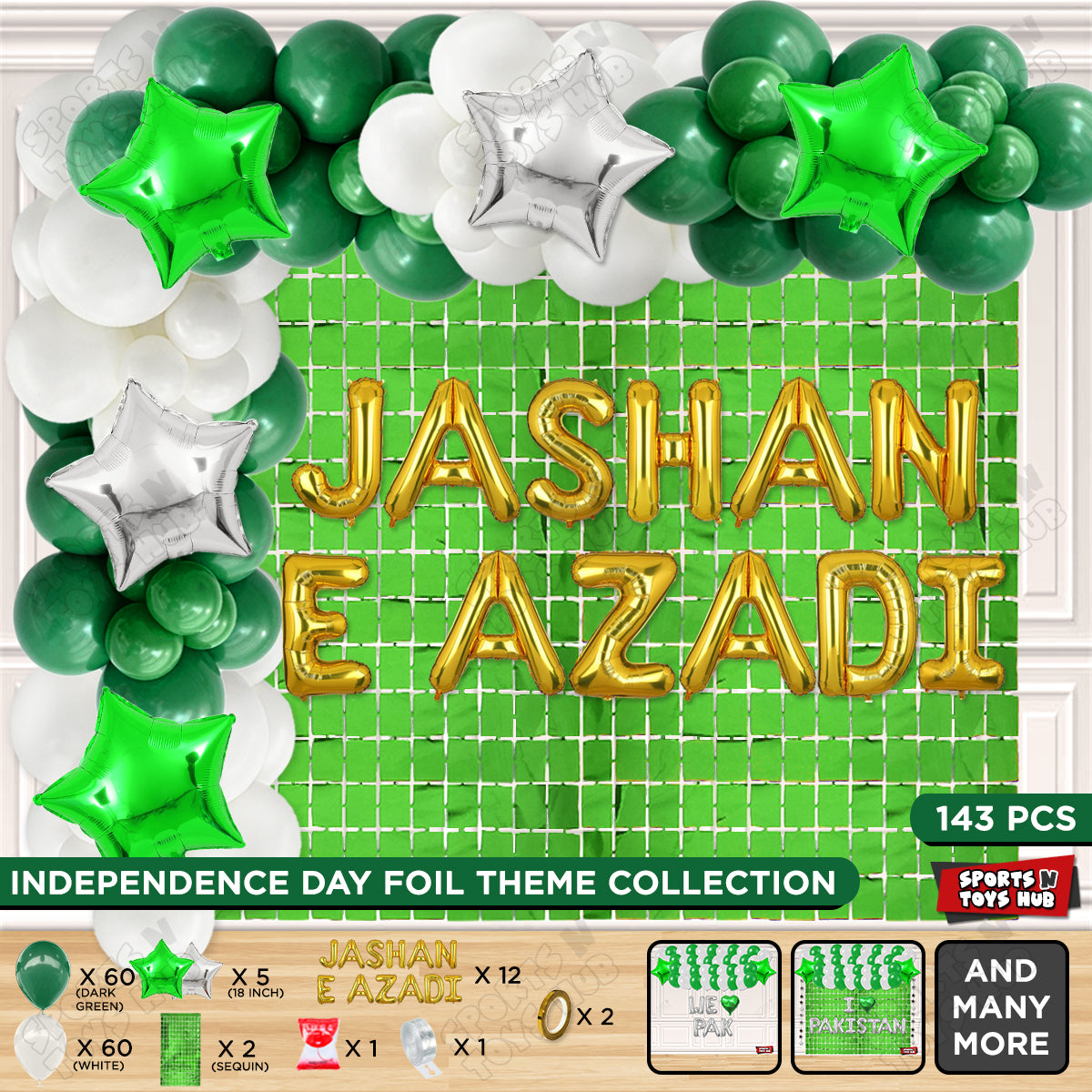 Jashan e Azadi Foil Letters Theme Collection