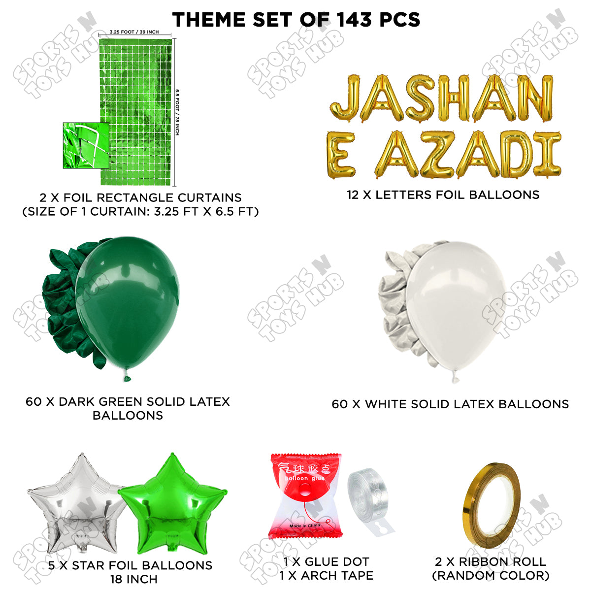 Jashan e Azadi Foil Letters Theme Collection