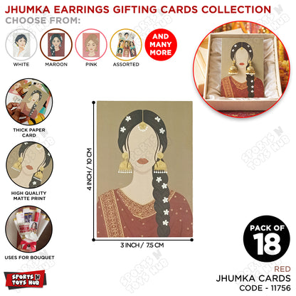 Desi Bridal Portrait Jhumka Display Card – Matte Finish Jewelry Presentation Card for Wedding & Engagement