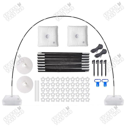Jumbo Metal Balloon Arch Stand Kit – 9 FT / 108 Inch Heavy-Duty Balloon Garland Frame with PVC Bases, Water Bags, Fiberglass Poles, Balloon Clamps & Knotters for Birthday, Wedding, Baby Shower & Event Decor