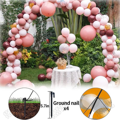 Jumbo Metal Balloon Arch Stand Kit – 9 FT / 108 Inch Heavy-Duty Balloon Garland Frame with PVC Bases, Water Bags, Fiberglass Poles, Balloon Clamps & Knotters for Birthday, Wedding, Baby Shower & Event Decor