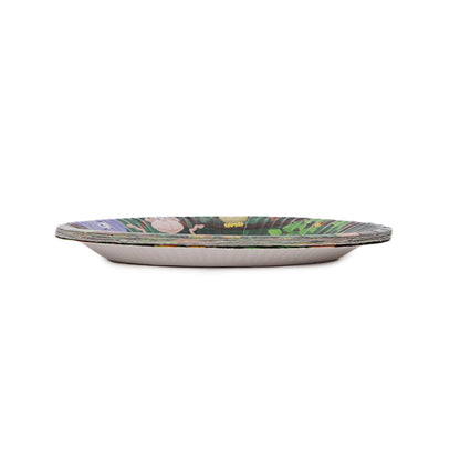 Printed Cartoon Character Jungle Safari Disposable Plates - Pack Of 10