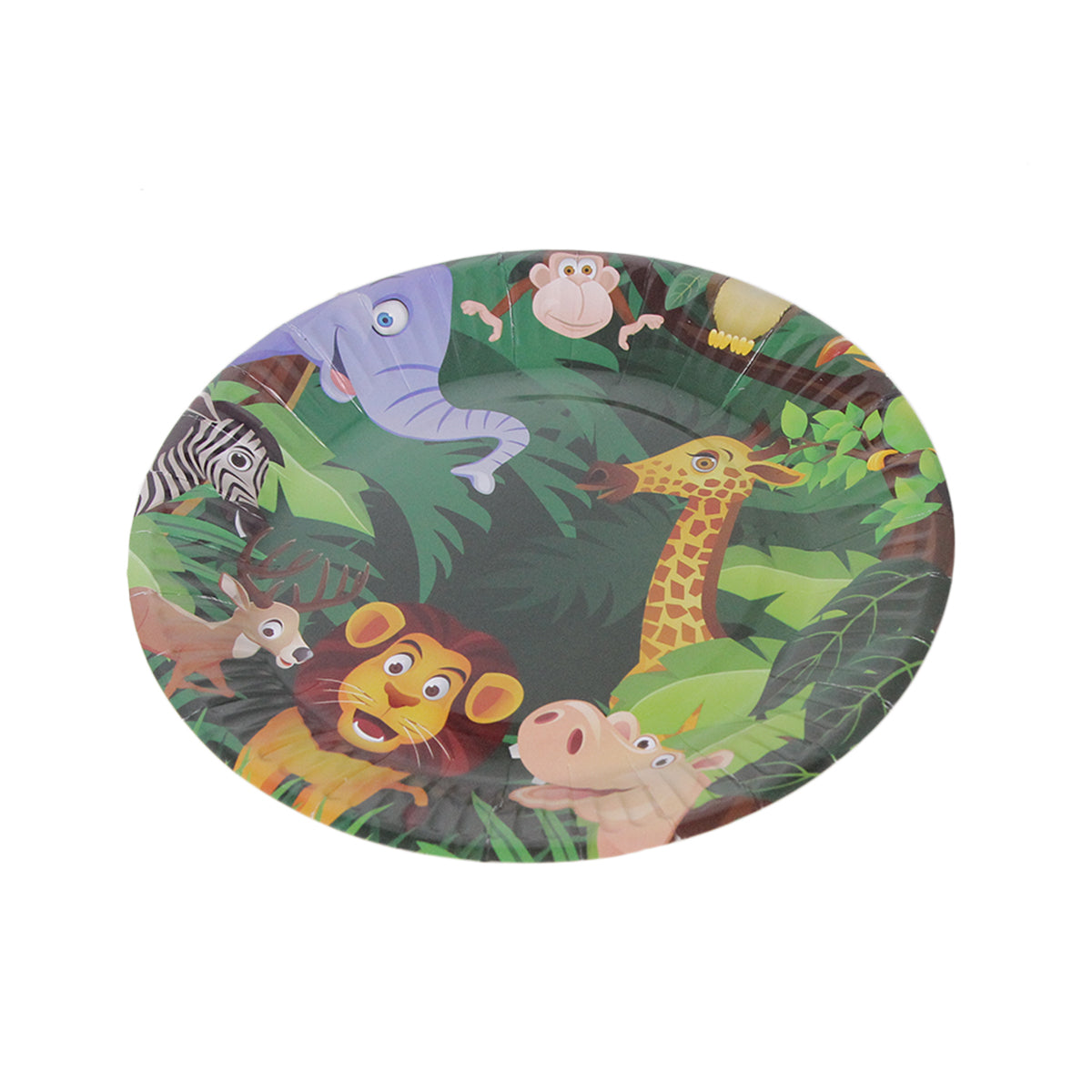 Printed Cartoon Character Jungle Safari Disposable Plates - Pack Of 10