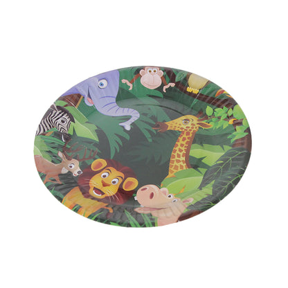 Printed Cartoon Character Jungle Safari Disposable Plates - Pack Of 10
