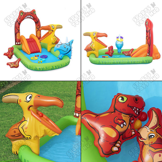 Bestway Jurassic Splash Kids Inflatable Water Play Center & Pool 7 FT x 4.5 FT x 54 IN - 53160